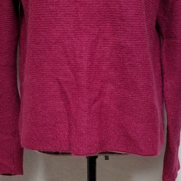Vintage Eileen Fisher Maroon Kid Mohair Boxy Cut Cropped Sweater Medium - Picture 5 of 10